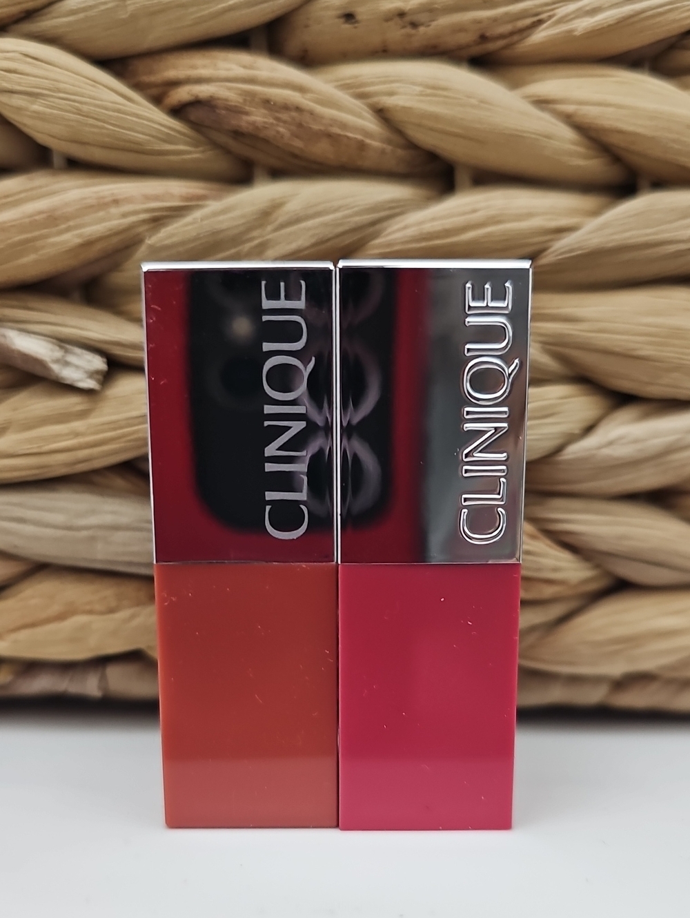 Clinique Longwear Lip Color Duo — Brick Red & Rose Pink